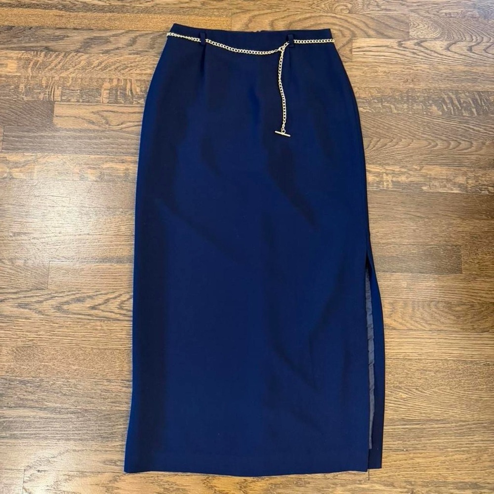 T. Garment 80s belted maxi pencil skirt